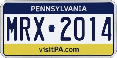 PA license plate MRX2014