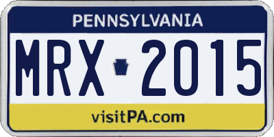 PA license plate MRX2015