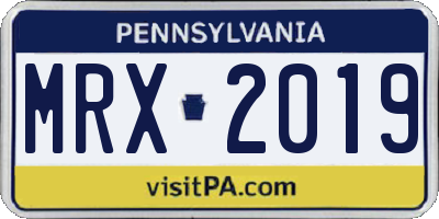 PA license plate MRX2019