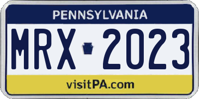 PA license plate MRX2023