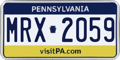 PA license plate MRX2059