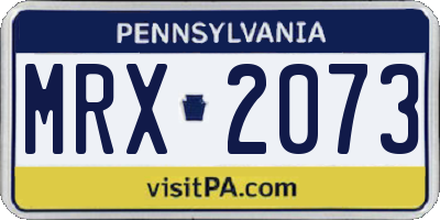 PA license plate MRX2073
