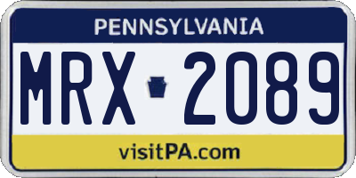 PA license plate MRX2089