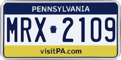 PA license plate MRX2109