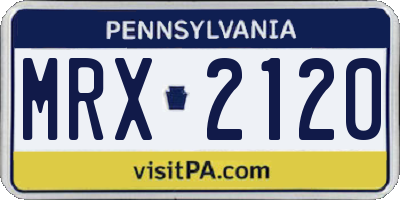 PA license plate MRX2120