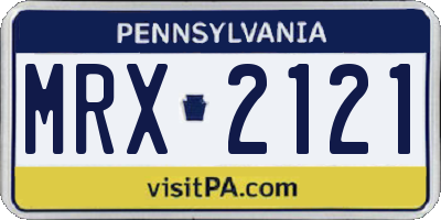 PA license plate MRX2121