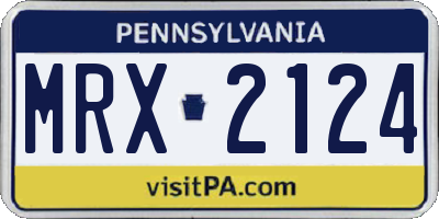 PA license plate MRX2124