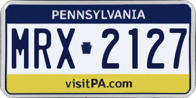 PA license plate MRX2127
