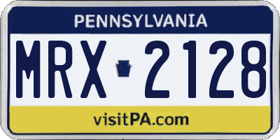 PA license plate MRX2128