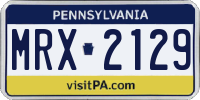 PA license plate MRX2129