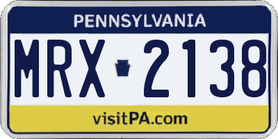 PA license plate MRX2138