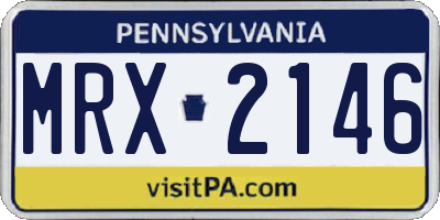 PA license plate MRX2146