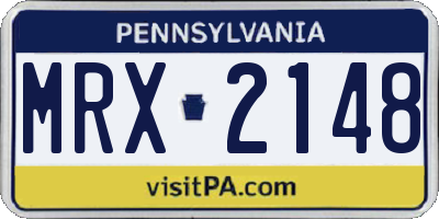 PA license plate MRX2148