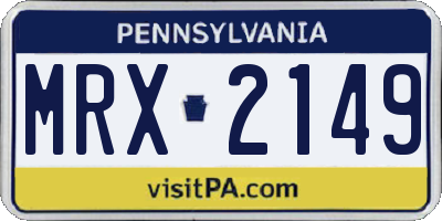 PA license plate MRX2149
