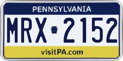 PA license plate MRX2152