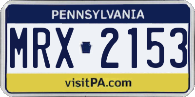 PA license plate MRX2153