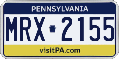 PA license plate MRX2155