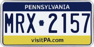 PA license plate MRX2157