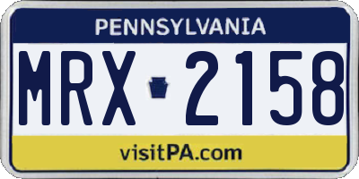 PA license plate MRX2158