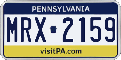 PA license plate MRX2159