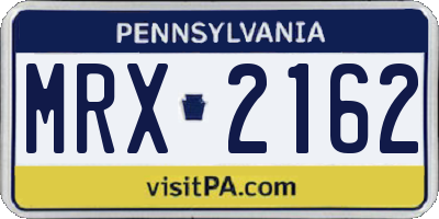 PA license plate MRX2162