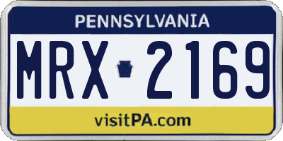 PA license plate MRX2169