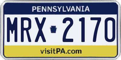PA license plate MRX2170
