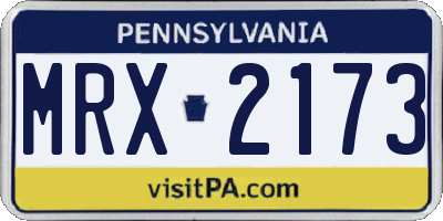 PA license plate MRX2173