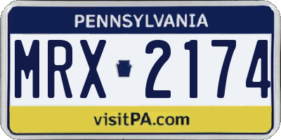 PA license plate MRX2174
