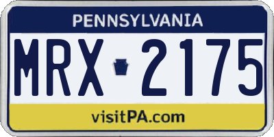 PA license plate MRX2175