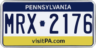 PA license plate MRX2176