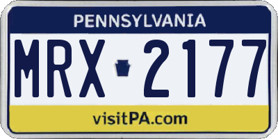PA license plate MRX2177