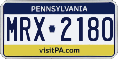 PA license plate MRX2180