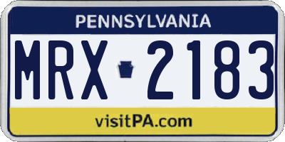 PA license plate MRX2183