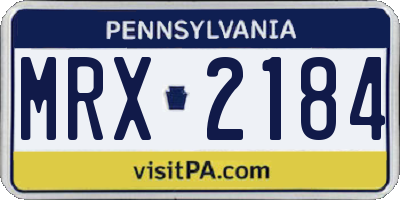 PA license plate MRX2184