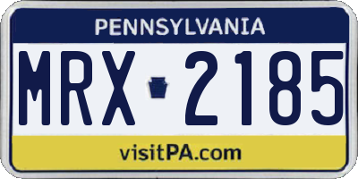 PA license plate MRX2185