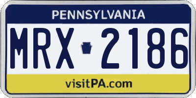 PA license plate MRX2186