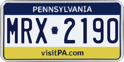 PA license plate MRX2190