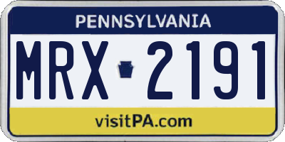 PA license plate MRX2191