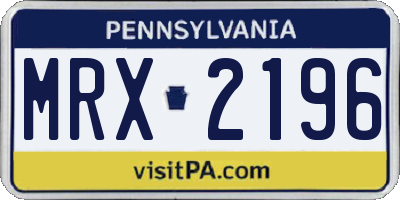 PA license plate MRX2196