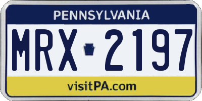 PA license plate MRX2197