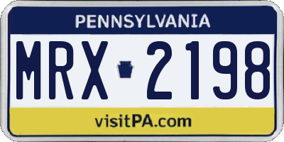 PA license plate MRX2198