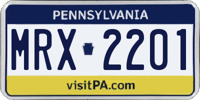 PA license plate MRX2201