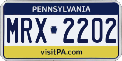 PA license plate MRX2202