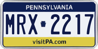 PA license plate MRX2217