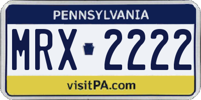 PA license plate MRX2222