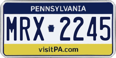PA license plate MRX2245