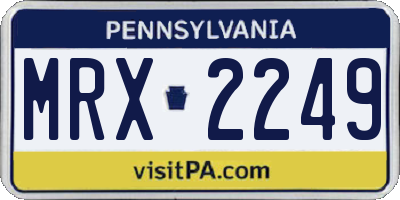 PA license plate MRX2249