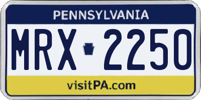 PA license plate MRX2250