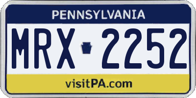 PA license plate MRX2252